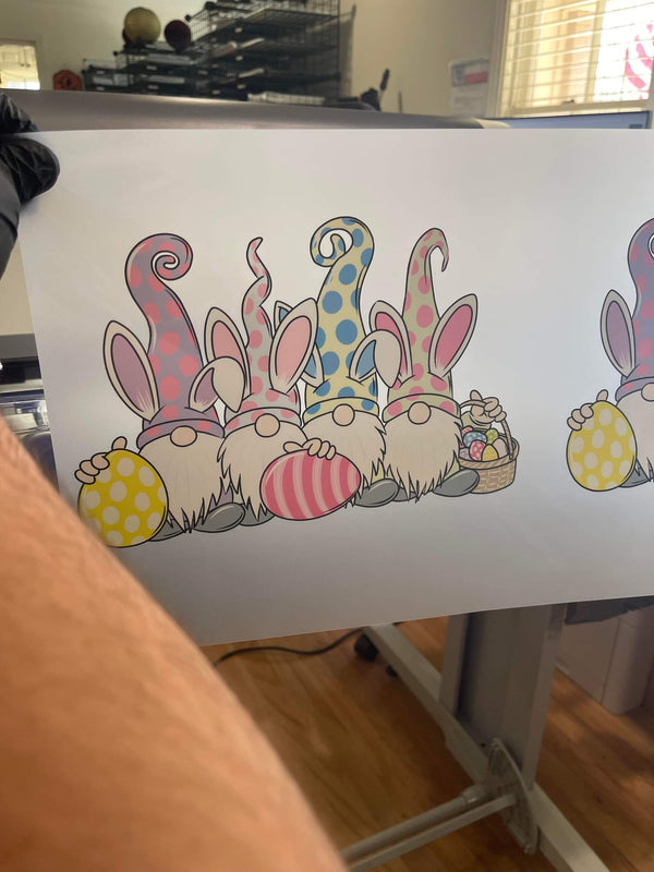 Easter GNOMES (4 with pink and yellow eggs)